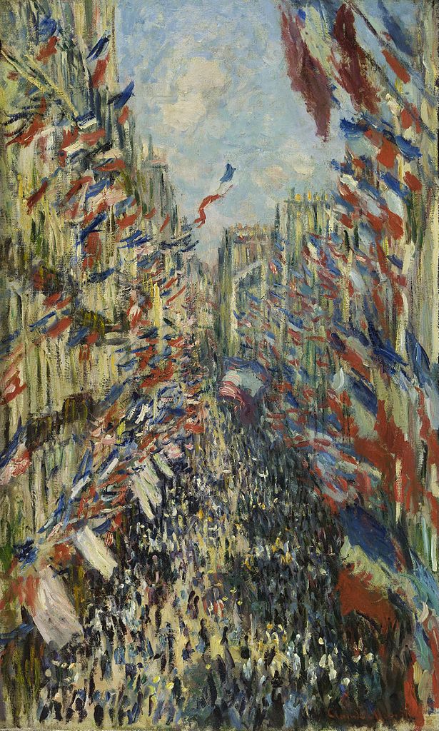 "La rue Montorgueil, à Paris. Fête du 30 juin 1878. Claude Monet // CC - Google Art Project"