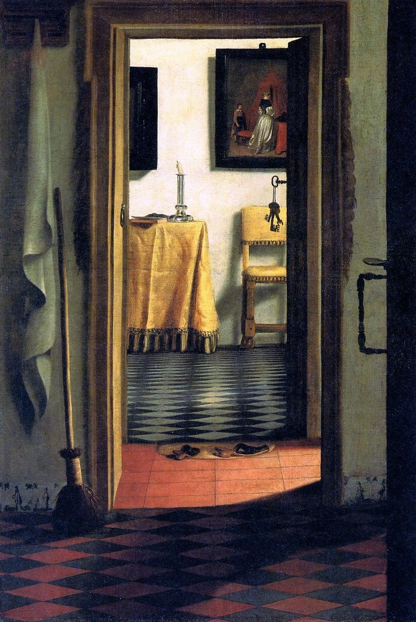 “Vue d’intérieur ou Les Pantoufles – Samuel Van Hoogstraten (entre 1654-1670?) CC by 2.0”