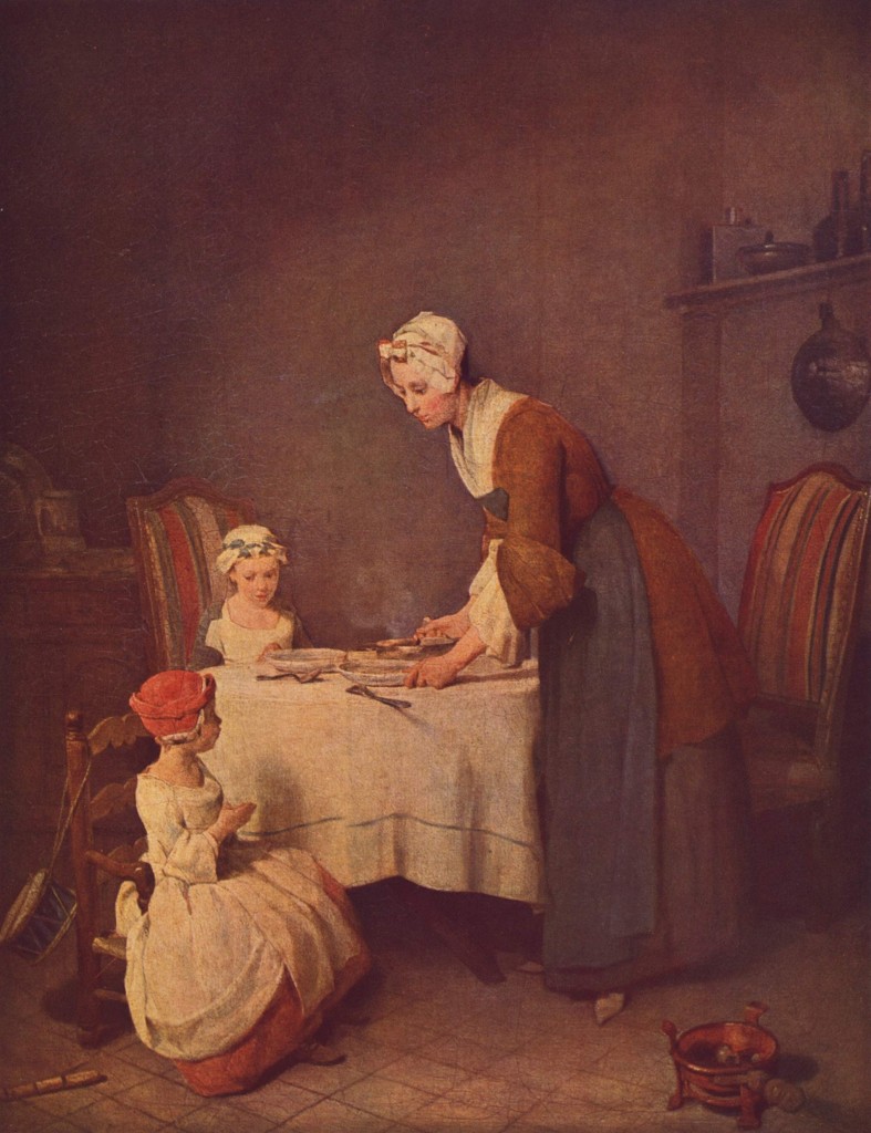 "Le Bénédicité" de J-S. Chardin (1740) Musée du Louvre 